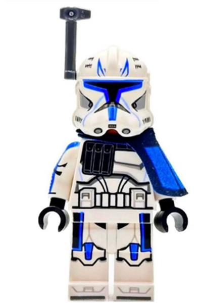 sw1315 - Clone Trooper Captain Rex, 501st Legion (Phase 2) - Blue Cloth Pauldron, Rangefinder, Printed White Arms w/ 2 blasters